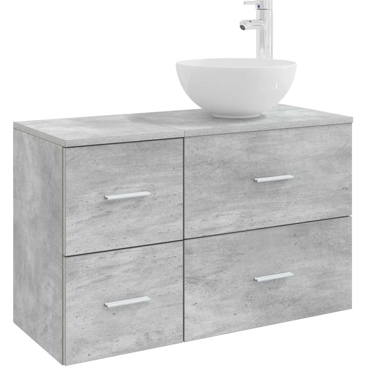 vidaXL Badezimmerschrank-Set 2 stk. Betongrau 79,5 x 41 x 80 cm 3403955 – Bild 2