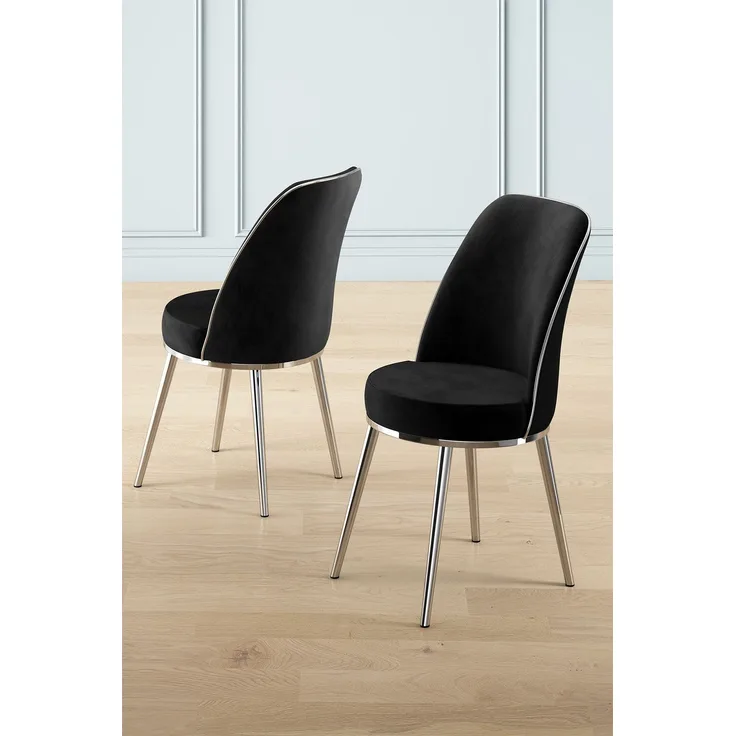 Skye Decor 'Pefa - Black, Chrome' Stuhlset (2-teilig), Schwarz / Chrom, 45 x 91 x 42 cm