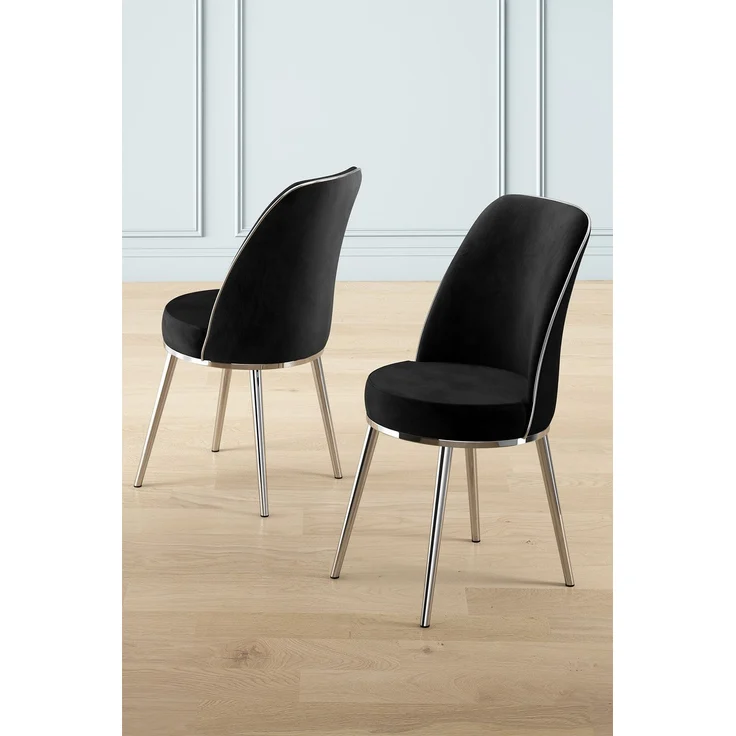 Skye Decor 'Pefa - Black, Chrome' Stuhlset (2-teilig), Schwarz / Chrom, 45 x 91 x 42 cm – Bild 1