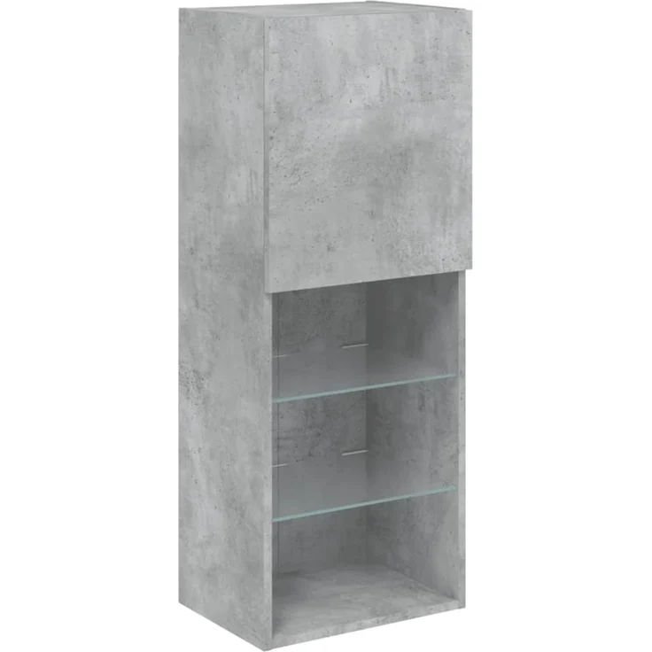 vidaXL 5-tlg. Wohnwand mit LED-Beleuchtung Betongrau Holzwerkstoff 3216693 – Bild 7