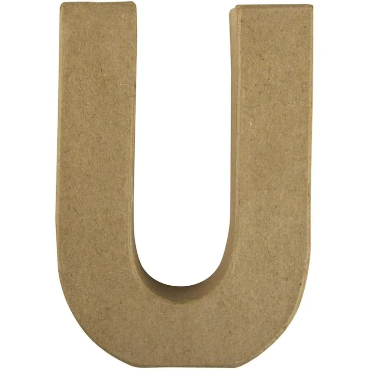 Pappmaché Buchstabe U FSC Recycled100%, 15x10,5x3cm