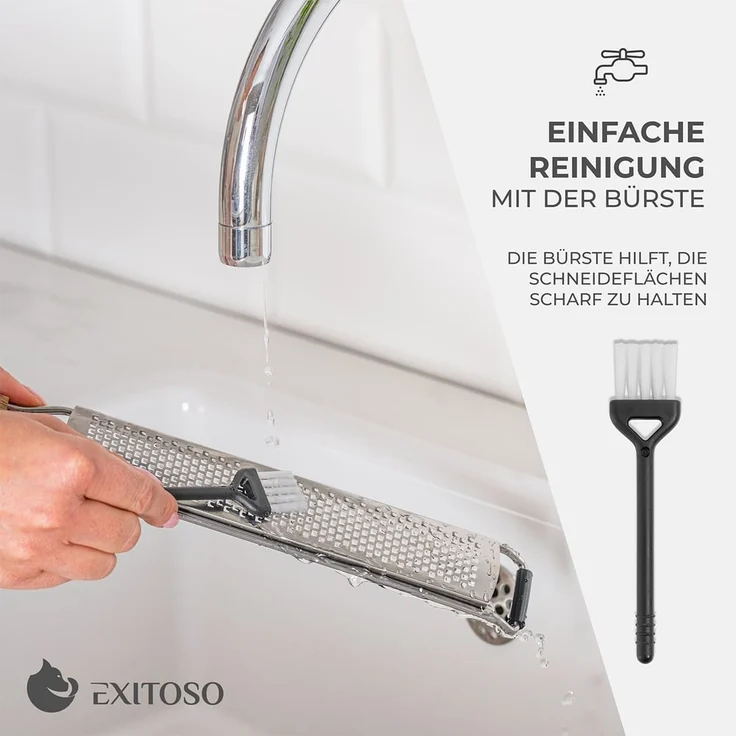 Exitoso Zitruszester Zester-Reibe 2er-Set, Ideal für Ingwer Knoblauch Muskatreibe Zitrusfrüchte, Holz – Bild 4