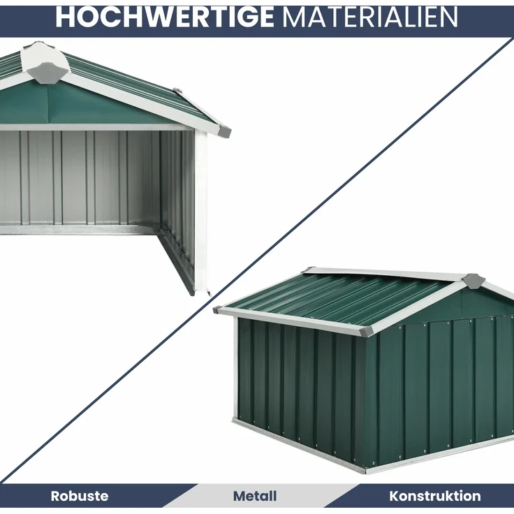 DELUKE® Mähroboter Garage aus Metall - 92x97x63cm | Dach Carport Überdachung für Rasenmäher Rasenroboter Automower Garten Mährobotergarage Regenschutz für Rasenmäher, Grün – Bild 4