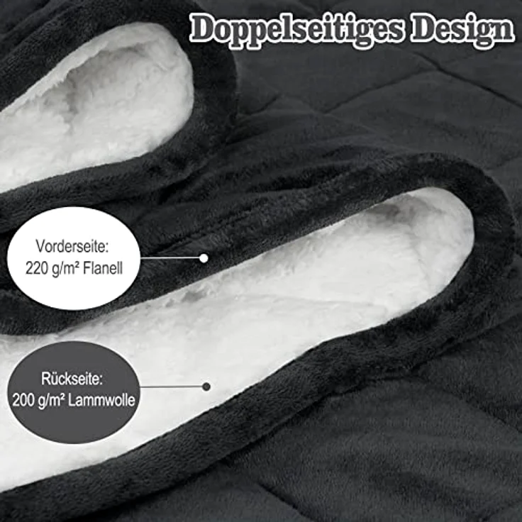 Woltu Gewichtsdecke, Bezug: Flanell Sherpa, Therapiedecke, Schwere Decke aus Flanell Sherpa – Bild 4