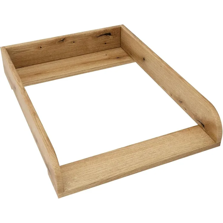 regalik Wickelaufsatz für Kullen von IKEA, Wickeltischaufsatz für 40 cm Kommoden, Abnehmbar Wickelkommode aufsatz, Abgerundeten Frontplatten, Oak, 72x54 cm