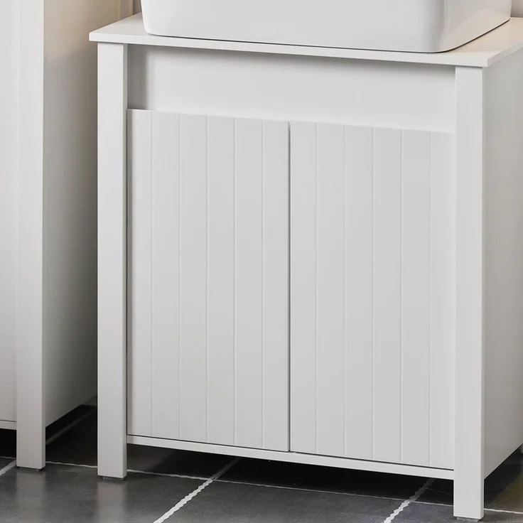 SoBuy BZR101-W Waschbeckenunterschrank, MDF, Lackiert, Weiß, 60 x 65,5 x 34 cm – Bild 10