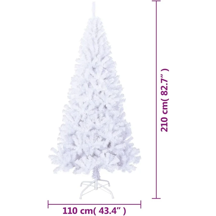 vidaXL Künstlicher Weihnachtsbaum mit Dicken Zweigen Weiß 210 cm PVC 321040 – Bild 5