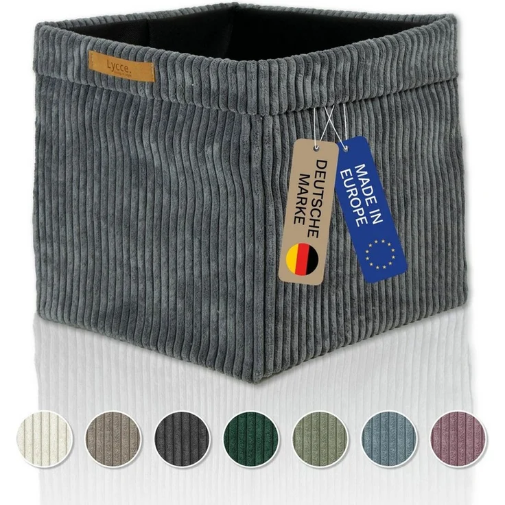 Lycce Regalkorb Kallax Boxen Cord 1 Stk. grau, Aufbewahrungsbox faltbar 33x33x31cm (1 St)