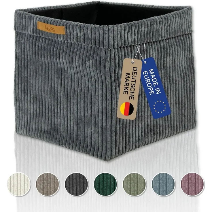 Lycce Regalkorb Kallax Boxen Cord 1 Stk. grau, Aufbewahrungsbox faltbar 33x33x31cm (1 St)