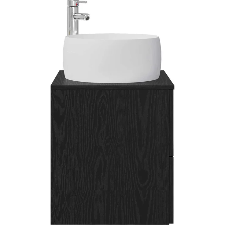 vidaXL Wandmontierter Waschbeckenunterschrank Schwarz Eichen-Optik 890311 – Bild 4