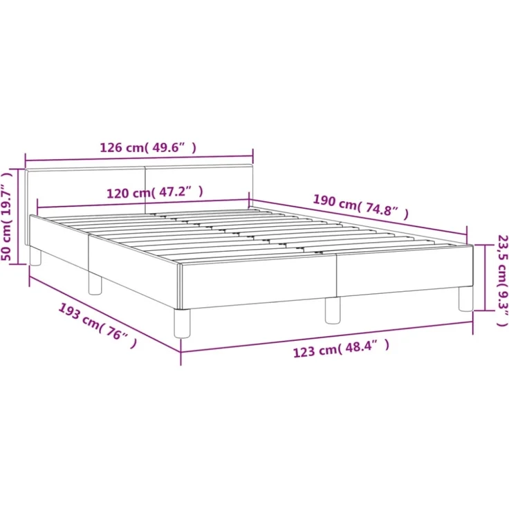 vidaXL Bettgestell ohne Matratze Hellgrau 120x190 cm Samt 379547 – Bild 4
