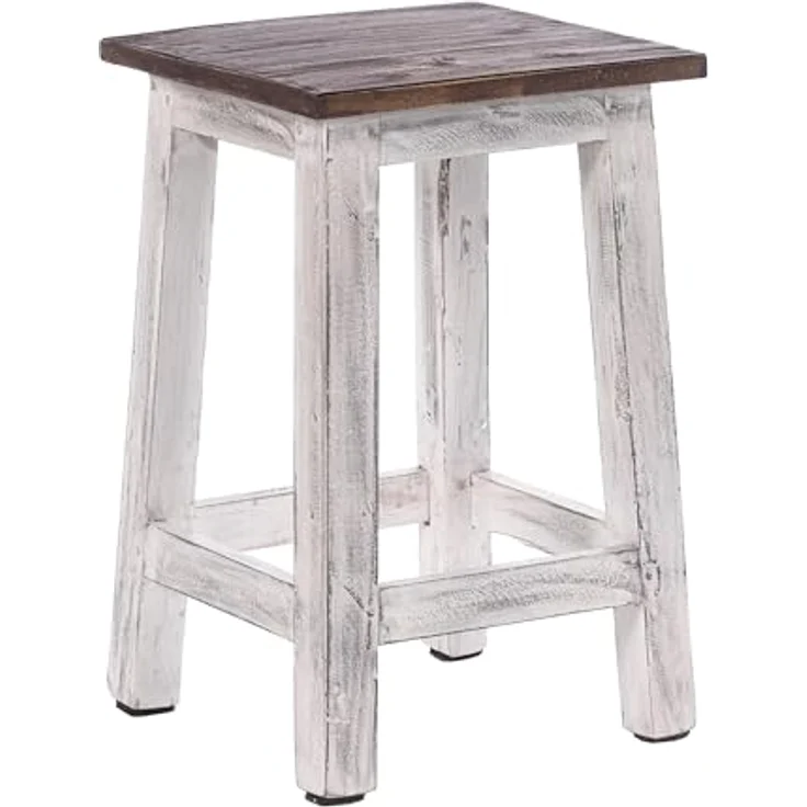 DESIGN DELIGHTS Hocker Sitzhocker MADERO, 48x30cm(HxB) Altholz Holzhocker, massivholz Hocker – Bild 2