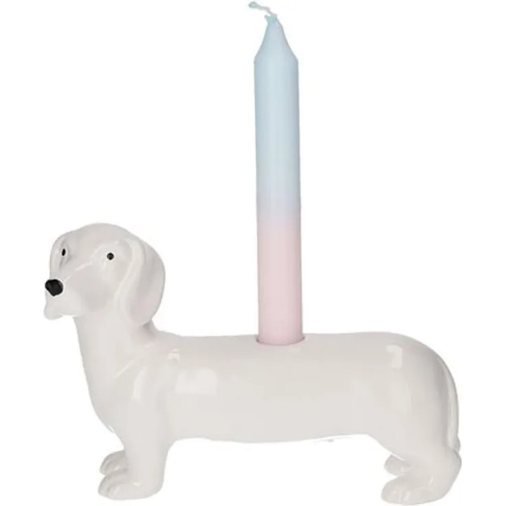 Gift Company Mignon Kerzenhalter Dackel weiß