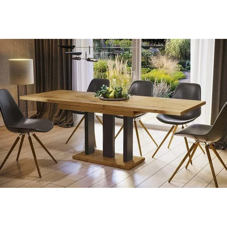 Endo-Moebel Esstisch Esstisch Appia ausziehbar 130 / 210cm Tischbeine Schwarz Matt – Bild 4