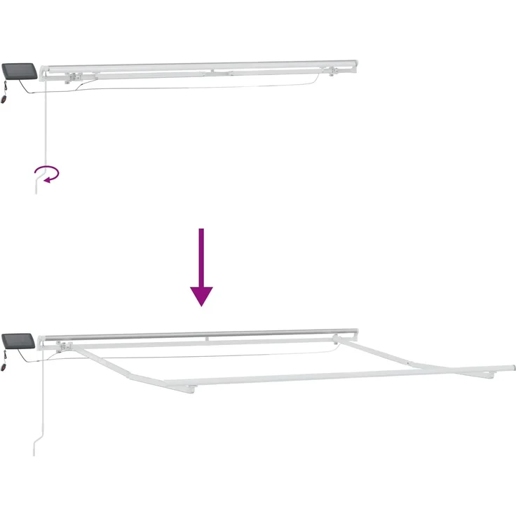 vidaXL Ausziehbare Markise Hellgrau und Weiß 300 x 250 cm 3425835 – Bild 8