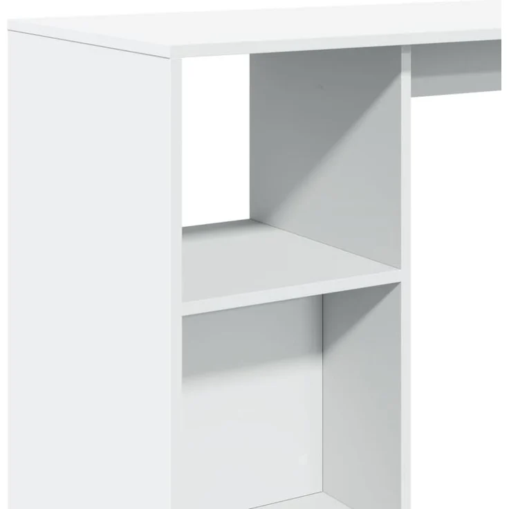 vidaXL Bartisch mit Regal Weiß 124x46x103,5 cm Holzwerkstoff 854391 – Bild 6