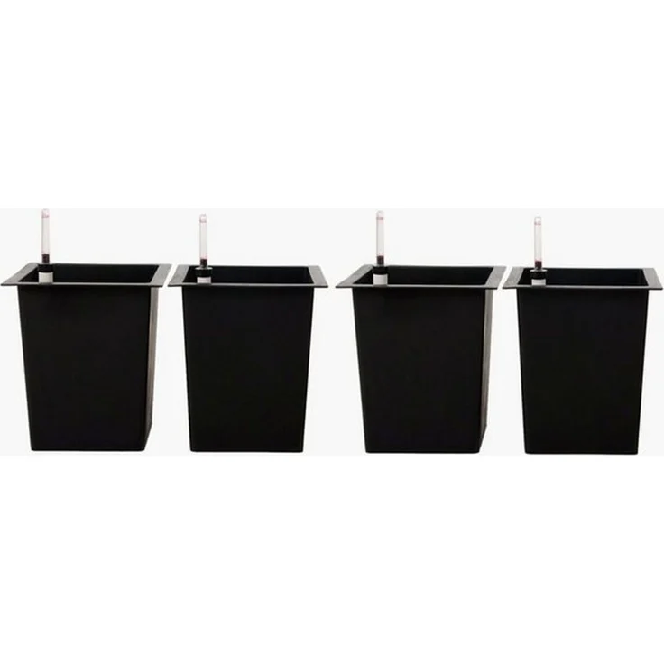 VIVANNO Pflanzeinsatz Kunststoff EINSATZ Bewässerung Konisch - Schwarz Matt (Set, 4 St), 29x29x32 cm – Bild 1