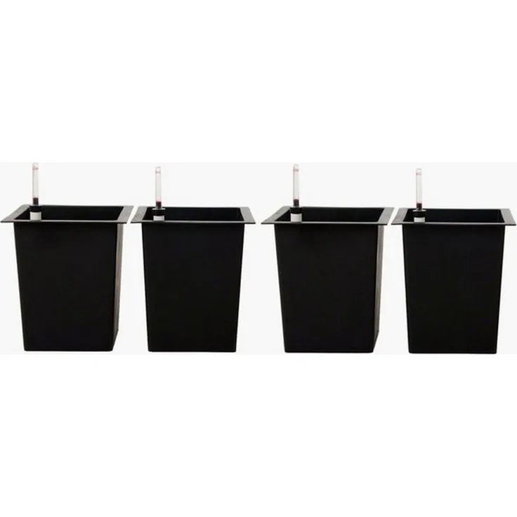 VIVANNO Pflanzeinsatz Kunststoff EINSATZ Bewässerung Konisch - Schwarz Matt (Set, 4 St), 29x29x32 cm