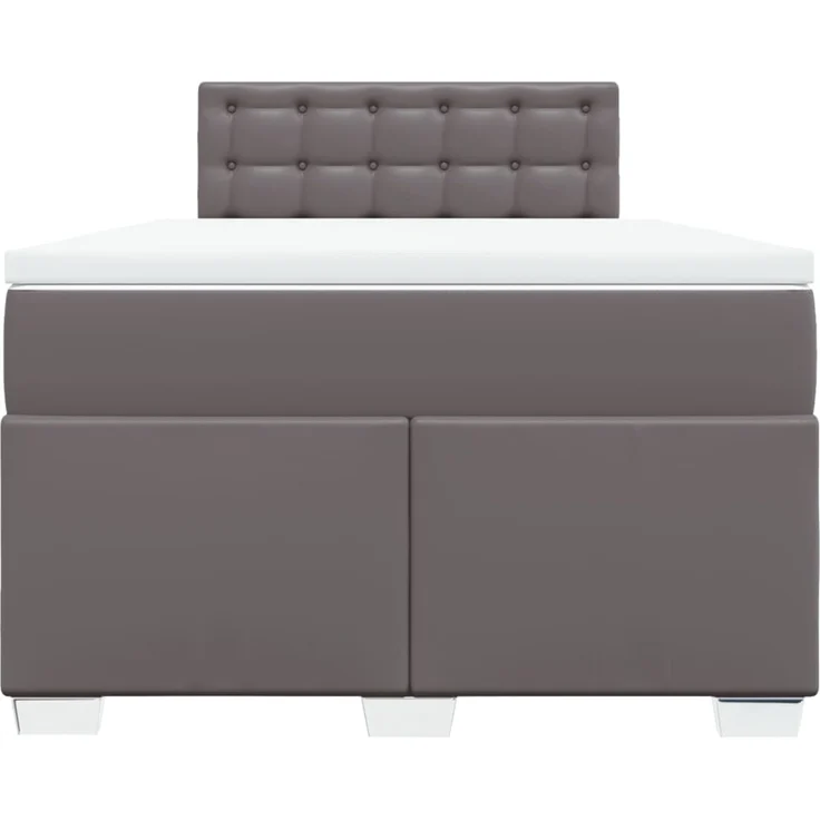 vidaXL Boxspringbett mit Matratze Grau 120x200 cm Kunstleder 3288418 – Bild 6