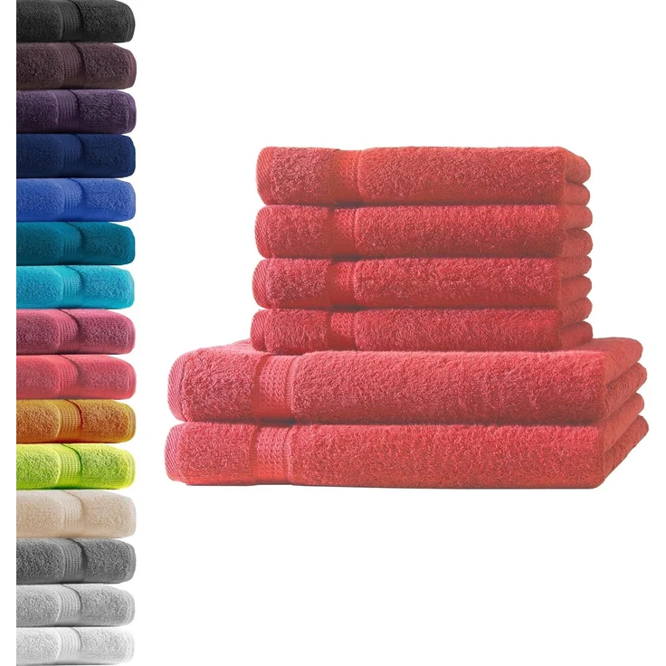 Hometex Premium Textiles Handtuch in Premium Qualität 500 g/m², Feinster Frottier-Stoff 100% Baumwolle, 2x Duschtuch + 4x Handtuch, weich, saugfähig, extra schwer & flauschig - TEST BILD TOP MARKE 2025