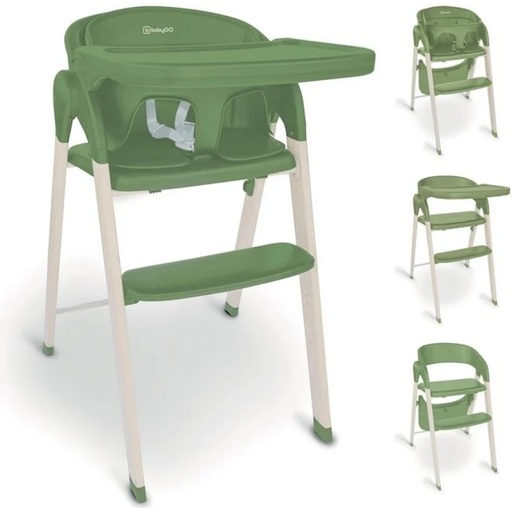 BabyGo Levels Hochstuhl inkl. Essbrett Khaki/white – Bild 4