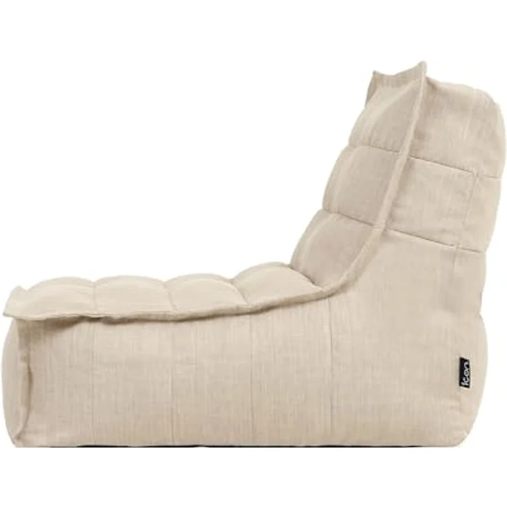Icon Dolce Sitzsack-Liege für Erwachsene, Beige, Indoor Outdoor Sitzsack mit Füllung, Bean Bag, Wasserabweisender Stoff, Bequemer Sessel für Wohnzimmer, Lounge, Schlafzimmer, Garten – Bild 8