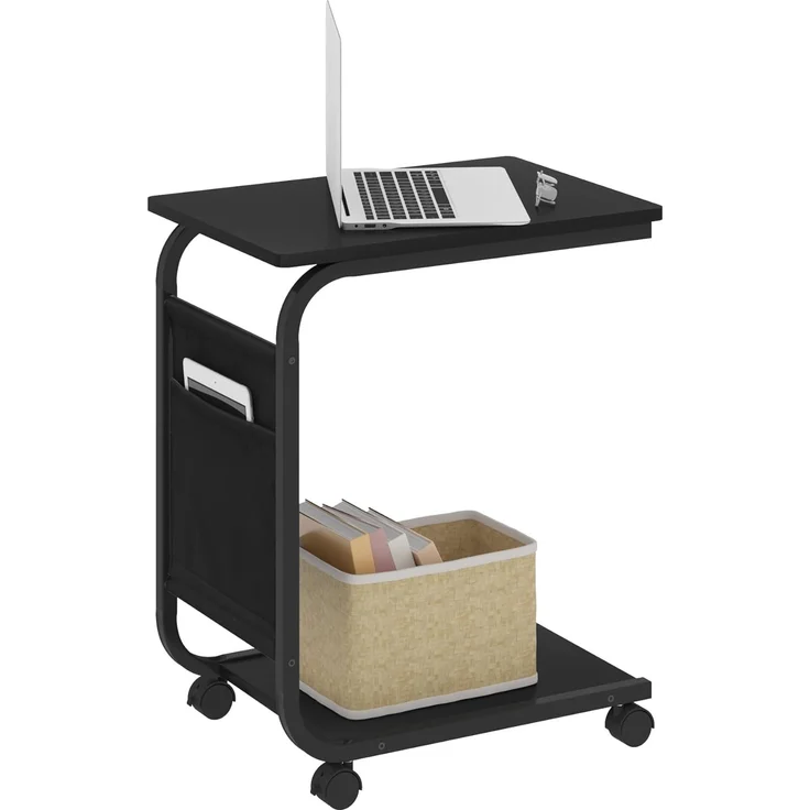 Woltu Beistelltisch (1-St), C-Form, auf Rollen, mit Stauraum, für Bett Sofa – Bild 5