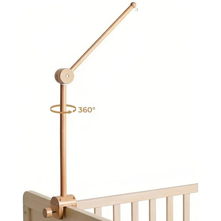 AFKSMILE Himmelstange Mobile Halterung Holz für Babybett, Aufhängung Windspiele Bettglocke, Angepasst Mobile Halter Gestell Stange für Kinderzimmer-Dekoration