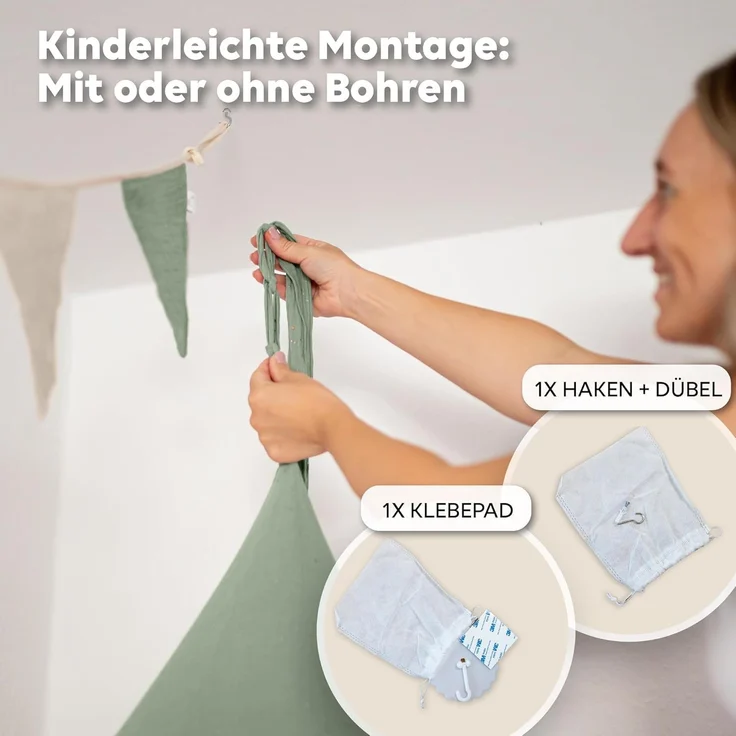 lilimaus Betthimmel Hochwertiger Baldachin Betthimmel Kinderzimmer, Gold Applikation, Stilvoller Baldachin für Baby- und Kinderzimmer – Bild 4