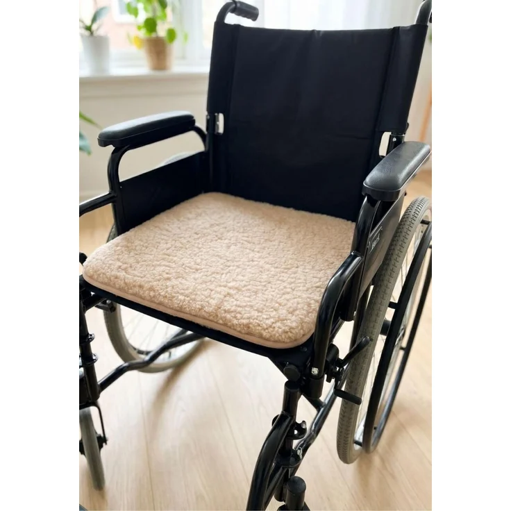 Sitzkissen aus Merinowolle 40x40 cm Beige – Bild 3