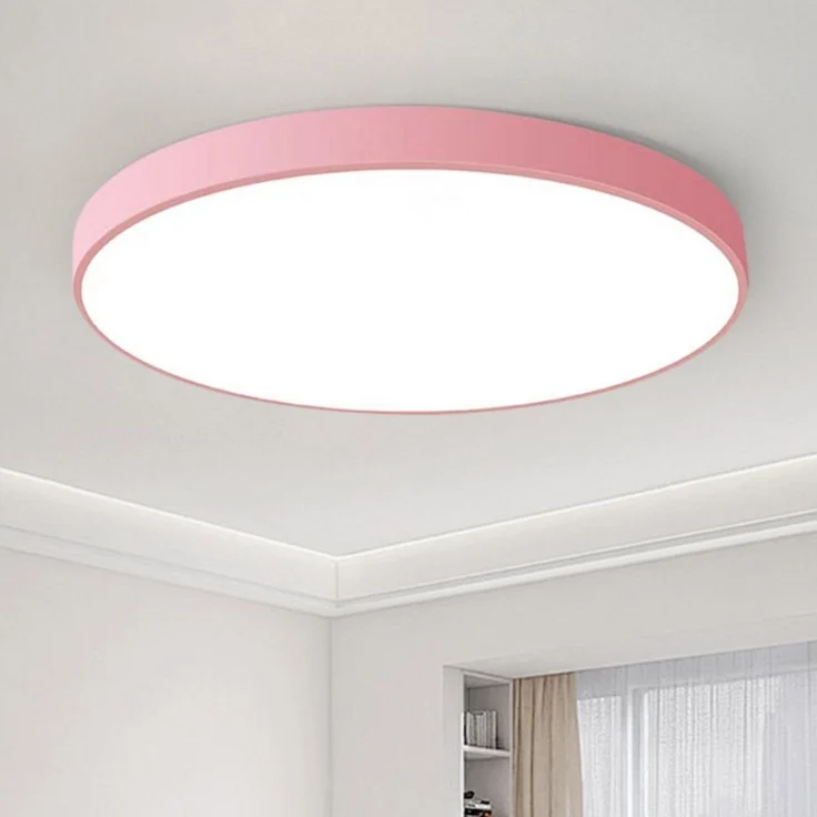 JDONG LED Deckenleuchte 36W Rund Flach Rosa/Grau/Blau Deckenlampe Durchmesser 40cm, 3000LM Kinderzimmerlamp, 3000K Warmweiß Modern Schlicht Lampe Dünn, für Schlafzimmer Flur Küche Wohnzimmer Balkon Keller – Bild 5