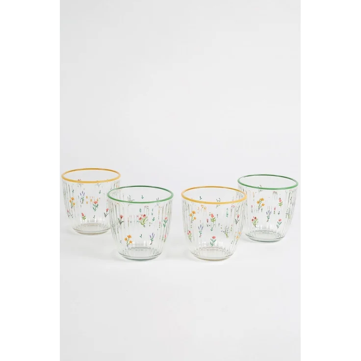 Hermia Concept 'Botanical 290' Gläser-Set (4-teilig), Gelb / Grün, 8,6 x 8,6 x 8,5 cm, 290 ml – Bild 3