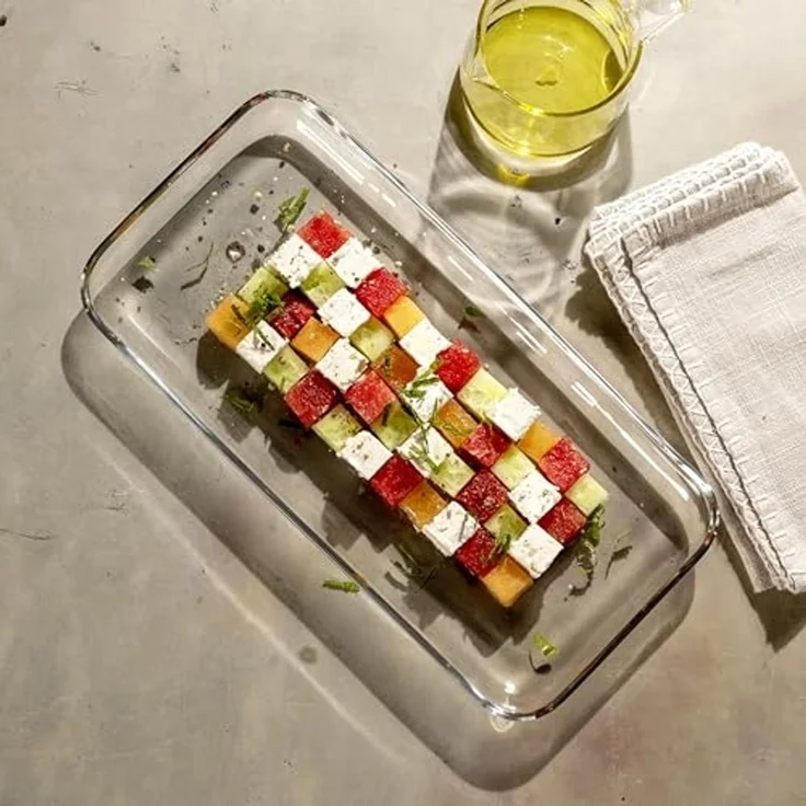 Leonardo Ciao Glasplatte, spülmaschinengeeignete Servierplatte für Kuchen, Gebäcke oder Canapés, Klarglas, 2,5 x 33 x 16 cm, 550 g, 025831 – Bild 4
