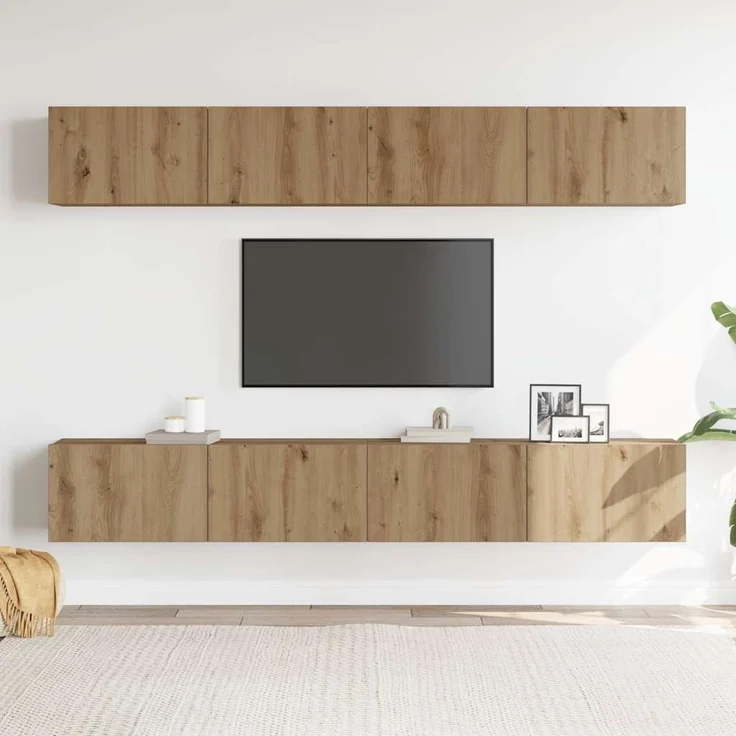 vidaXL 4-teiliges TV-Wandschrank-Set Artisan Oak 100x30x30 cm 3328946 – Bild 2