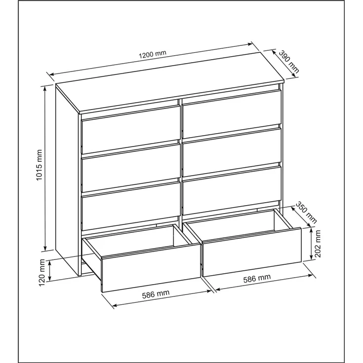 meble masztalerz Kommode Mit 8 Schubladen - 120 cm breit – modern, praktisch & geräumig – Bild 3