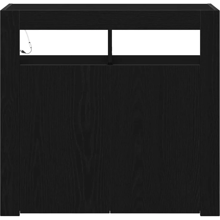 vidaXL Sideboard Schwarz Eichen-Optik 80 x 35 x 75 cm Holzwerkstoff 862568 – Bild 4