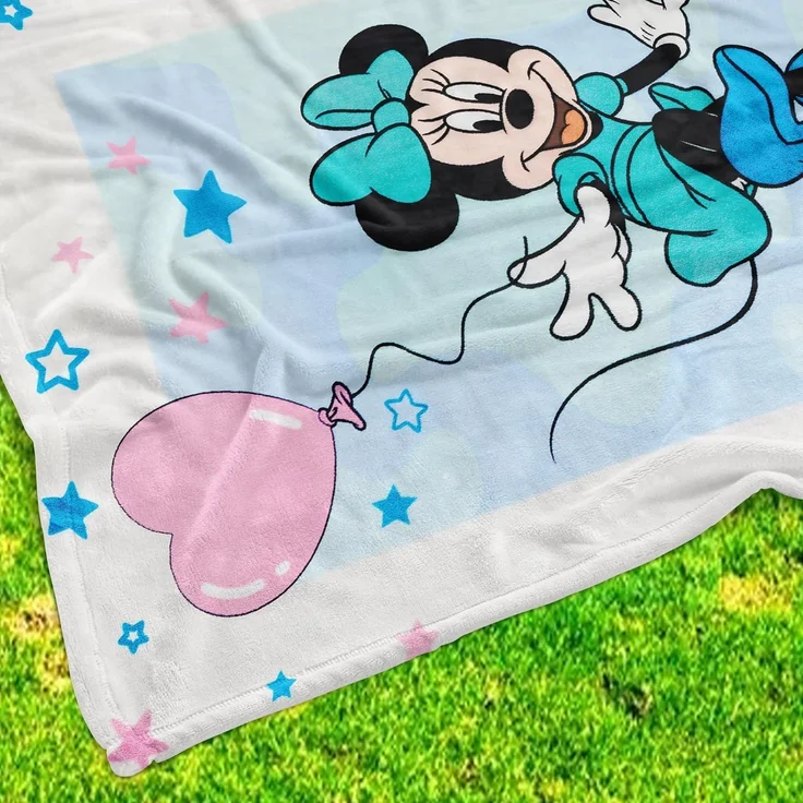 Kinderdecke Minnie Mouse Decke Blau 130x170 cm Kuscheldecke Fleecedecke Mini Maus, BERONAGE, passend zur Bettwäsche, ideal für Sofa, Couch, Kinder-Bett, Auto – Bild 2