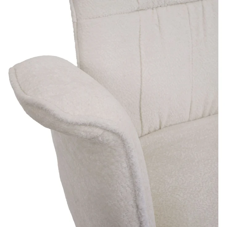 6er-Set Esszimmerstuhl HWC-N99, drehbar Armlehne Auto-Return, Stoff/Textil Chenille (340g/m²) ~ creme – Bild 5