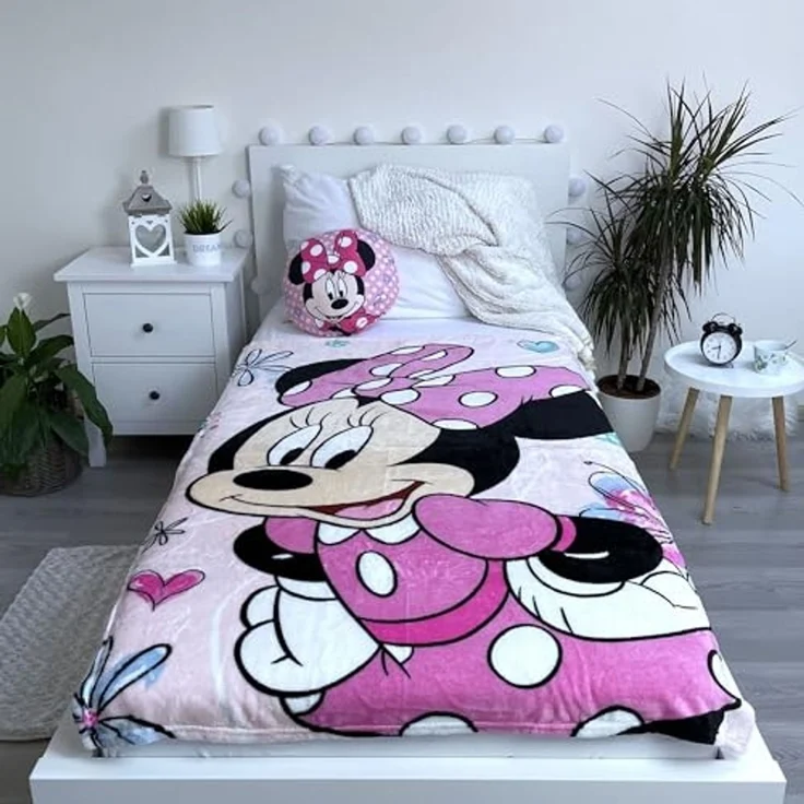 Disney Minnie Mouse Mikroflanelldecke 100x150 cm Kuscheldecke aus 100 % Polyester, Weich & Warm – Bild 2
