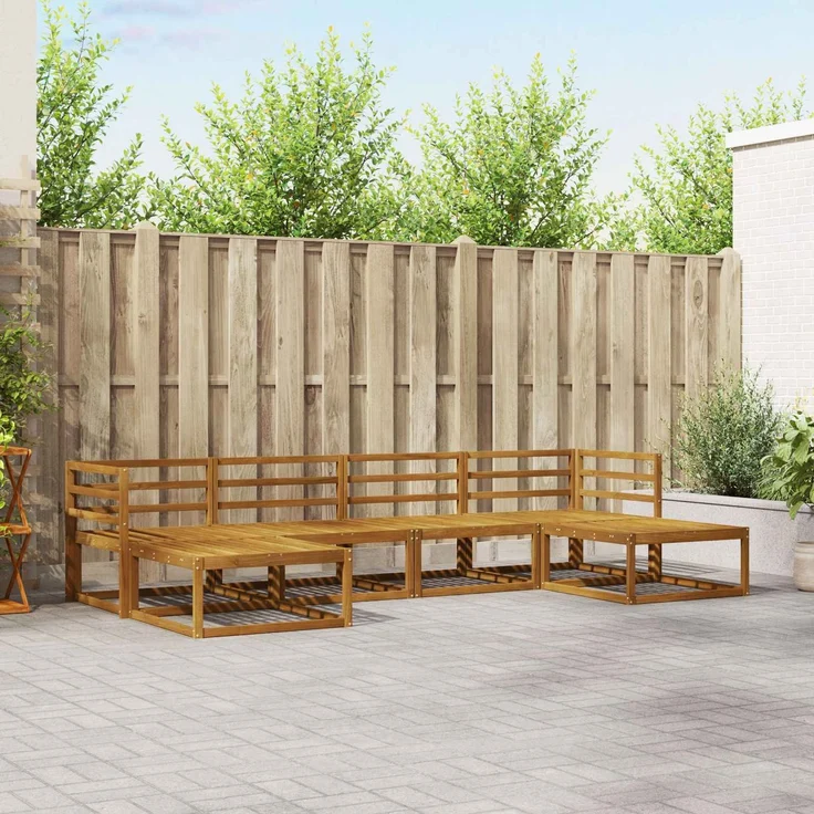 vidaXL Outdoor-Sofagarnitur 6 stk. 6-Sitzer Natur Massivholz Akazie 3367947 – Bild 1