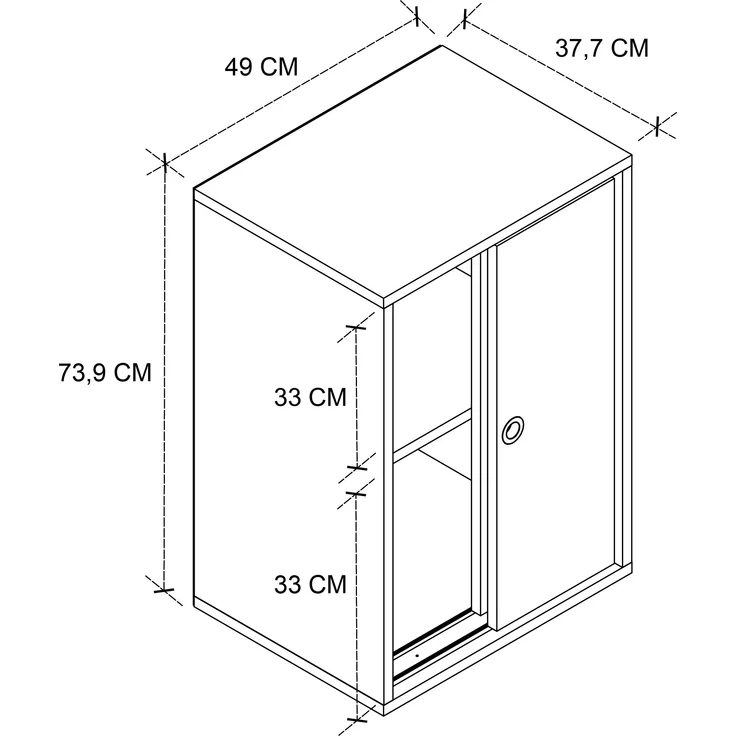 VCM Büroschrank Ulas 919817 Weiß H. 74 x B. 49 x T. 38 cm – Bild 4