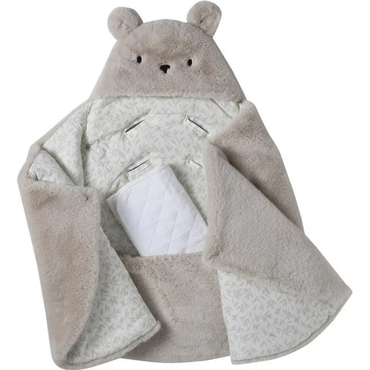 vertbaudet Fußsack 2-in-1 Baby Ausfahrsack/Wickelunterlage, Plüsch, 1er-Pack – Bild 2