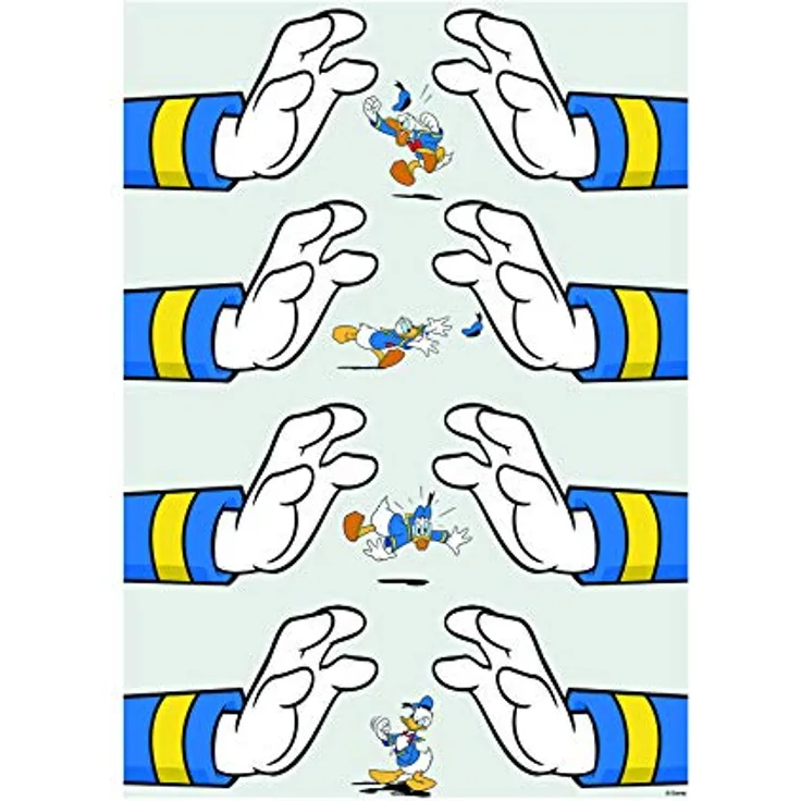 Komar Disney Wandbild Donald Duck Hands, Kunstdruck für Kinderzimmer, Größe 30x40cm, hochwertiger Druck auf fotopremium Papier, ohne Rahmen, WB021-30x40