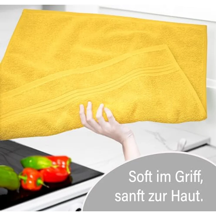 Lashuma Geschirrtuch Premium, (Spar-Set, 4-tlg, Küchenhandtücher 50x50 cm), kleine Frottee Handtücher für Küche, Bad, Garten, Camping – Bild 10