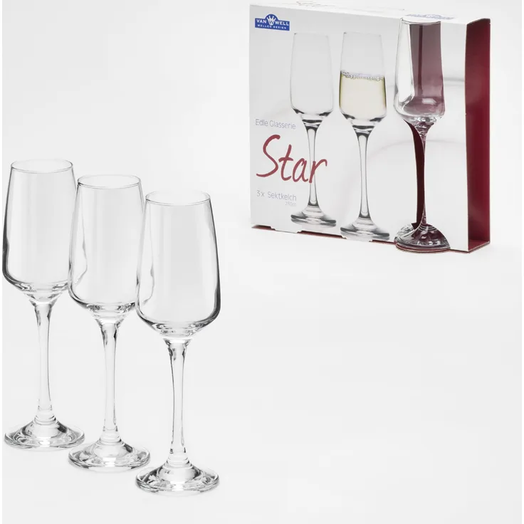 GERD VAN WELL Sektglas-Set STAR bunt