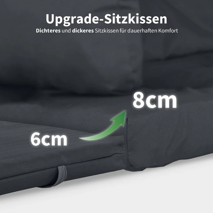 MCombo Hollywoodschaukel M MCombo 3-Sitzer Hollywoodschaukel 4095, 3-Sitzer, mit Liegefunktion, mit Extradickem Sitzkissen, bis 300kg Belastbar – Bild 3