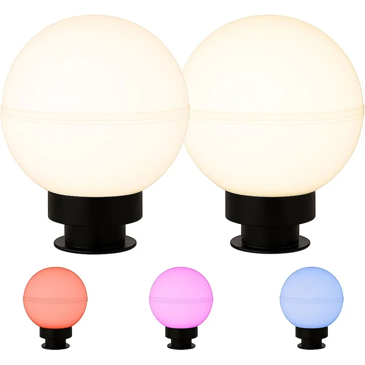 2x Außen Steckleuchten, Kugel, Smart LED, Erdspieß, D 20 cm – Bild 1