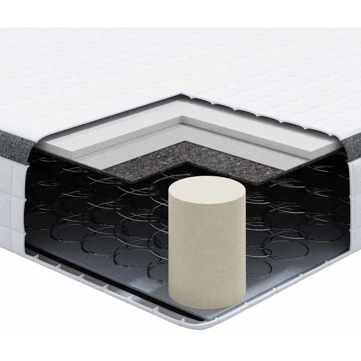 vidaXL Matratze Weiß und Grau 90 x 200 cm Bonell Feder 4106439 – Bild 9