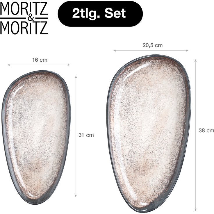 Moritz & Moritz VIDA Servierteller 2 tlg. beige – Bild 2