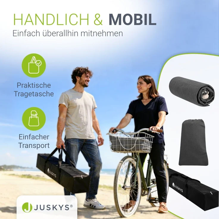 Juskys Hängematte Paya mit Gestell - Outdoor Doppelhängematte für 2 Personen - Ständer bis 200kg belastbar - Indoor doppel Hängeliege - Anthrazit – Bild 6